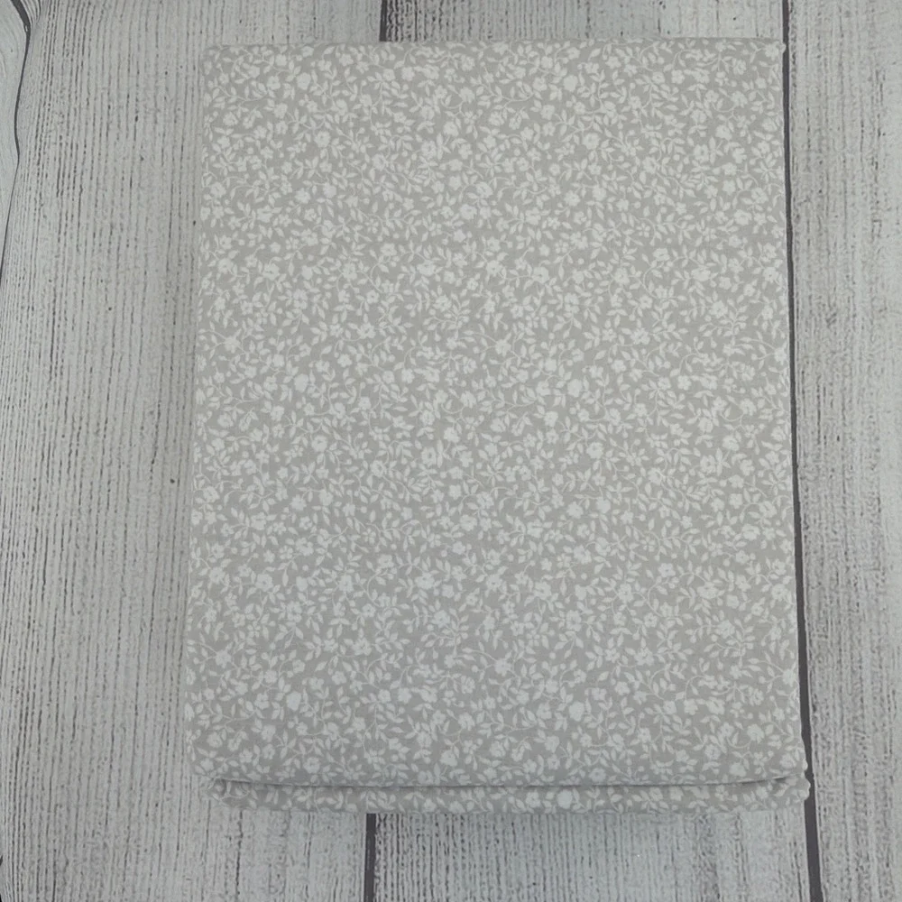 Laura Ashley Sheet Set QUEEN Chelsie Vine Gray White Petite Floral Farmhouse